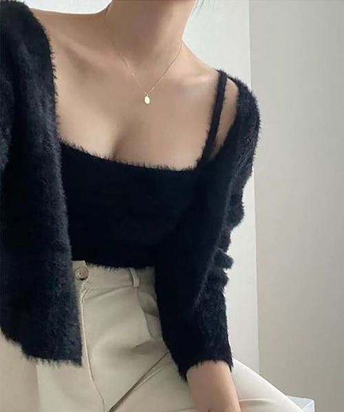 「Ulysses」 ニットアンサンブル F ブラック レディース_画像3