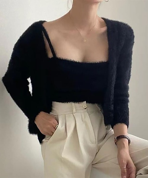 「Ulysses」 ニットアンサンブル F ブラック レディース_画像4