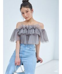 ブラウス シャツ チュールフリルトップス レディース｜ZOZOTOWN Yahoo!店