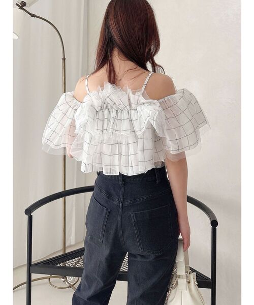 MERCURYDUO ♡ チュールフリルトップス MERCURYDUO ブラウス シャツ チュールフリルトップス レディース