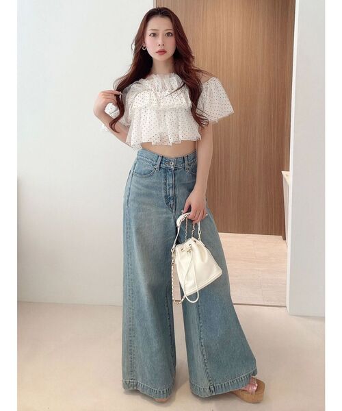 MERCURYDUO ♡ チュールフリルトップス MERCURYDUO ブラウス シャツ チュールフリルトップス レディース