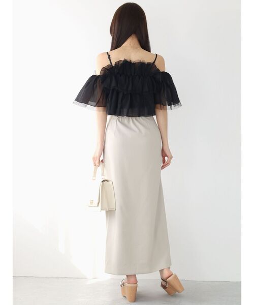 MERCURYDUO ブラウス シャツ チュールフリルトップス レディース