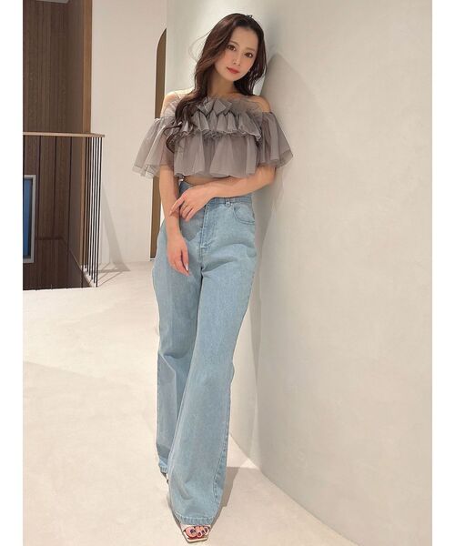 MERCURYDUO ♡ チュールフリルトップス MERCURYDUO ブラウス シャツ チュールフリルトップス レディース