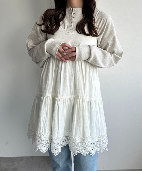 apres jour mignon チュニック コットンレースキャミチュニック