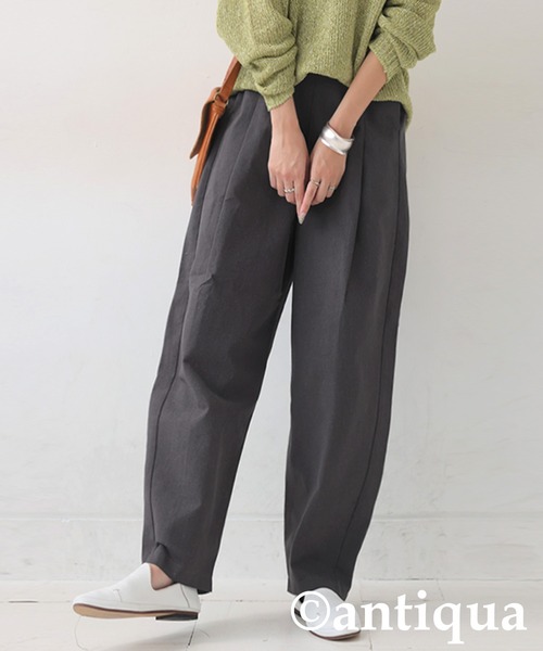 【新品タグ付き】M 麻 リネン テーパード パンツ ビューティーアンドユース antiqua パンツ リネンテーパードパンツ レディース : ZOZOTOWN