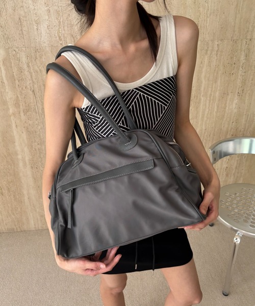 FUULLY STUDIO ボストンバッグ パイピングダブルZIPボストン