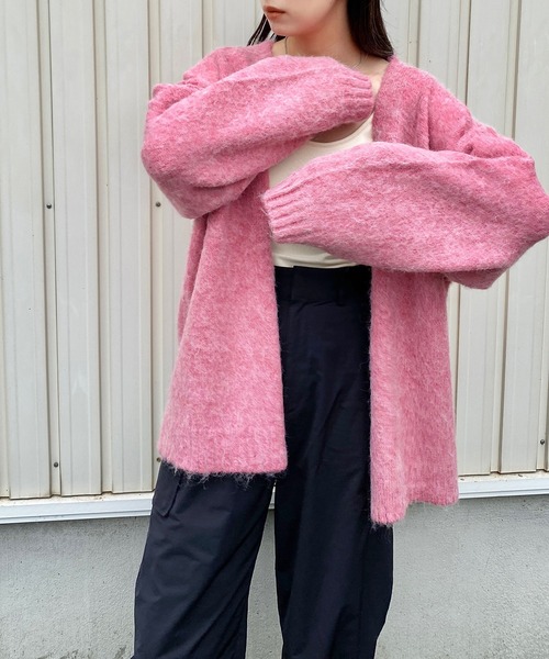 「y/m by RIKA」 ニットカーディガン FREE ピンク レディース_画像6