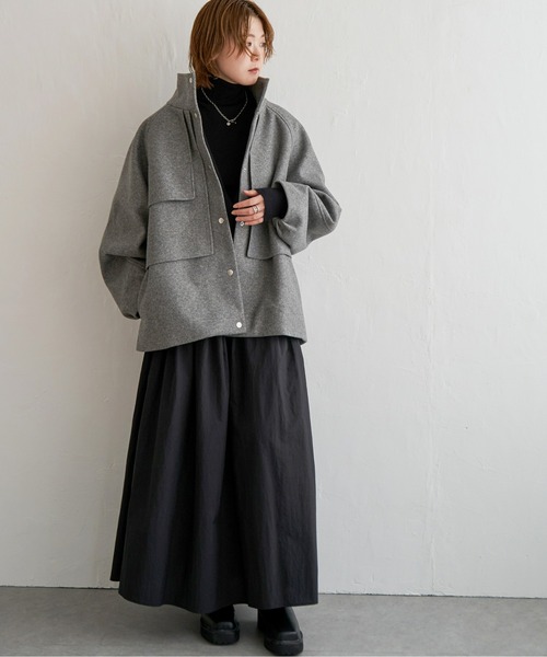 「notch.」 コート M ライトグレー レディース_画像9