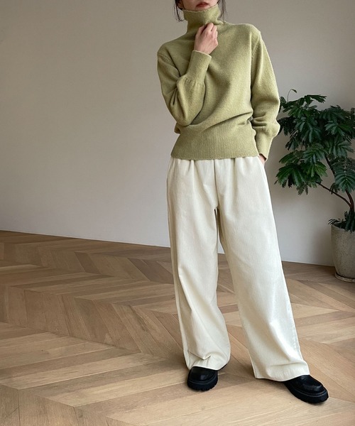「CANAL JEAN」 タートルネックニット ONE SIZE ライトグリーン レディース_画像7