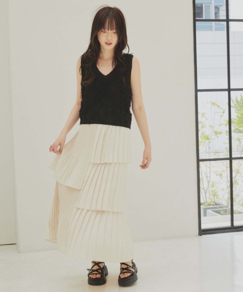 ビビィ Bibiy. トレンチ ベスト　ジレ　2way フリンジ　アシンメトリー ビビィ Bibiy. トレンチ ベスト ジレ 2way フリンジ アシンメトリー
