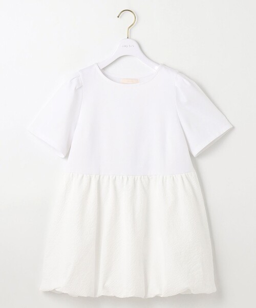 CONNSE ヘムラインチュニック ホワイト 半袖 ANY SIS（エニィスィス） tシャツ 半袖 コンビネーションペプラム
