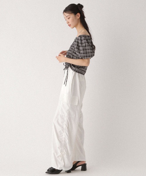 ブラウス シャツ ウエストドロスト半袖シャツ レディース Heather ブラウス シャツ 2WAYドロストブラウス（半袖） 497298