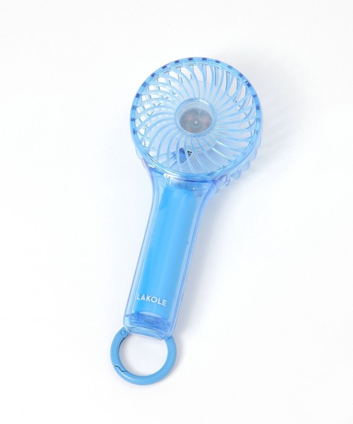 LAKOLE（ラコレ） 「LEDライト搭載」クリアカラビナ付きハンディファン