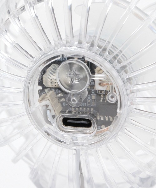 LAKOLE（ラコレ） 「LEDライト搭載」クリアカラビナ付きハンディファン