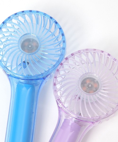 LAKOLE（ラコレ） 「LEDライト搭載」クリアカラビナ付きハンディファン