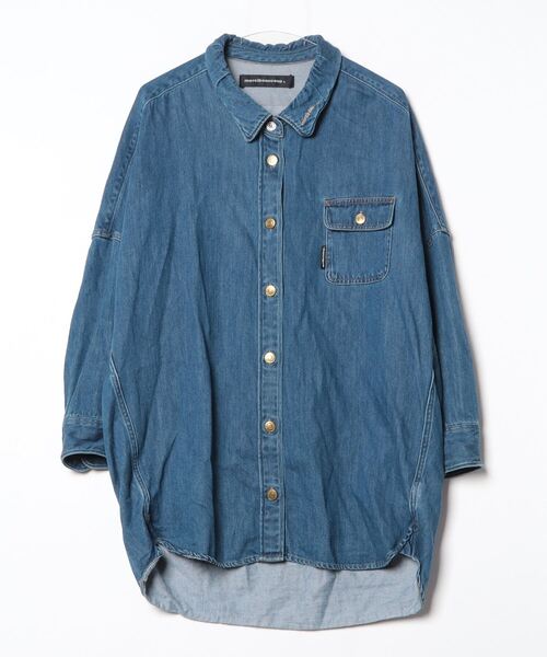 「mercibeaucoup，」 7分袖シャツ 01 ブルー レディース