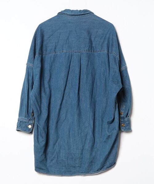 「mercibeaucoup，」 7分袖シャツ 01 ブルー レディース mercibeaucoup, 「mercibeaucoup，」 7分袖シャツ 01 ブルー