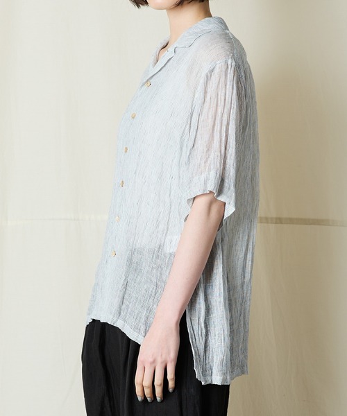 suzuki takayuki（スズキタカユキ） ブラウス シャツ open-collar