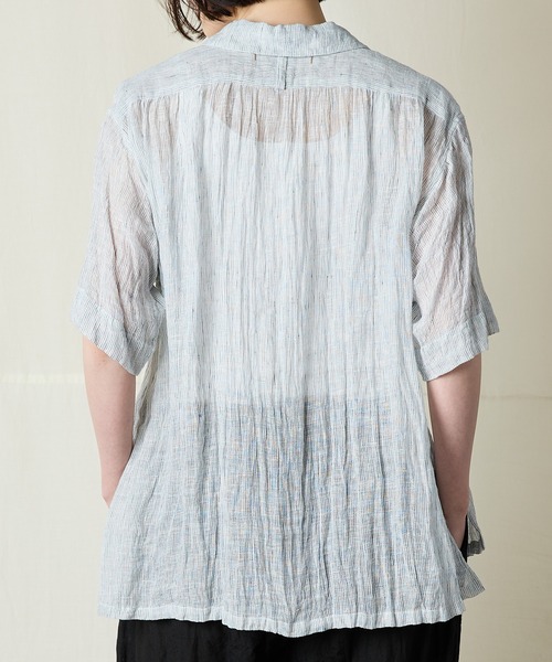 suzuki takayuki（スズキタカユキ） ブラウス シャツ 半袖 open-collar