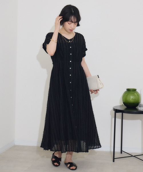 【KATHARINE ROSS】ストライプカットドビーワンピース KATHARINE ROSS ワンピース 「KATHARINE ROSS」ストライプカット