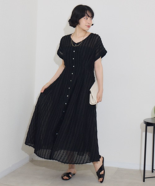 【KATHARINE ROSS】ストライプカットドビーワンピース KATHARINE ROSS ワンピース 「KATHARINE ROSS」ストライプカット