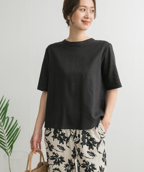 リネンレーヨンバックリボンブラウス URBAN RESEARCH DOORS ブラウス シャツ リネンレーヨンバック