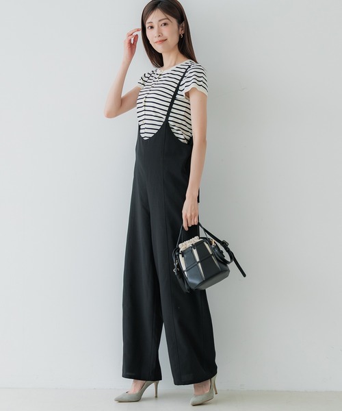 美品 RIELLE riche ストライプ コットンリネン オールインワン calmere]リネンオールインワン | KOBUNSHA SELECT SHOP