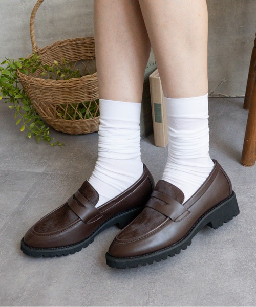 ローファー ボリュームソールコインローファー レディース : ZOZOTOWN