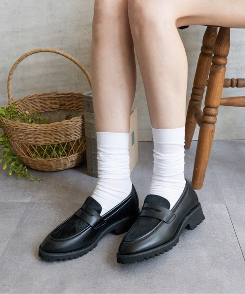 ローファー ボリュームソールコインローファー レディース : ZOZOTOWN