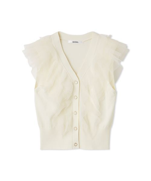SNIDEL ニット セーター Sustainableチュールフリルニットプル
