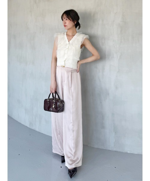 SNIDEL ニット セーター Sustainableチュールフリルニットプル