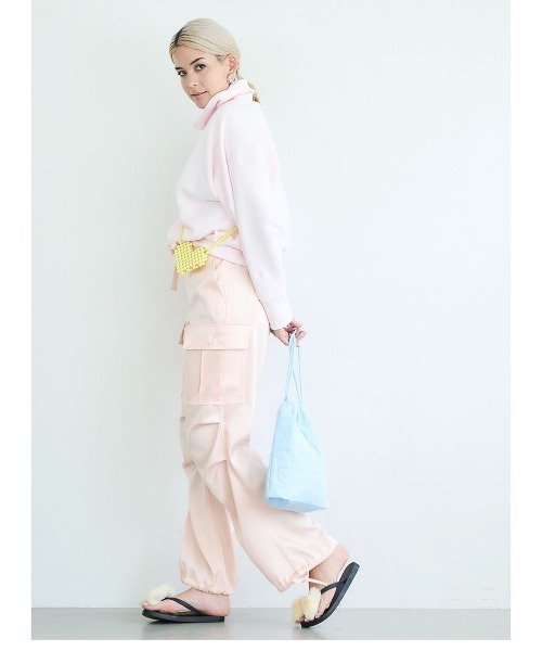 mikomori（ミコモリ） カーゴパンツ × THIRD MAGAZINE」SATIN CARGO