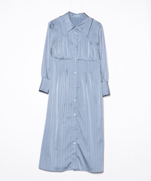 TRIANGLE PALETTE シャツワンピース FREE サックスブルー レディース