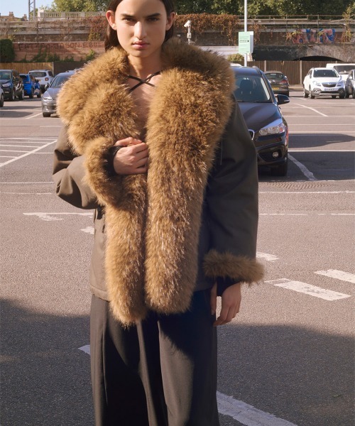 【みのり】THETOE Zeil Fur Coat ブラウン TELOPLAN（テーロプラン） ブルゾン アウター Isobel Fur Coat