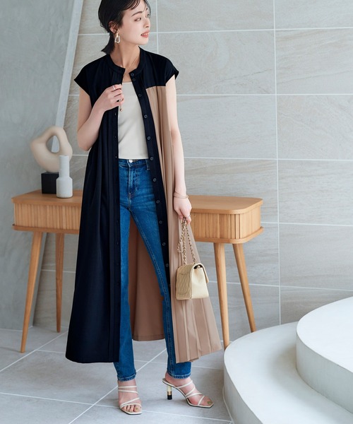 「RUIRUE BOUTIQUE」 ノースリーブワンピース M ブラウン レディース_画像8