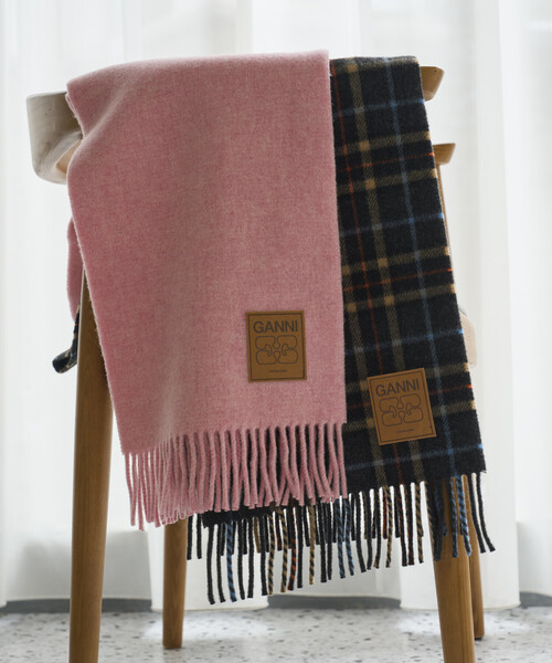 GANNI（ガニー） マフラー ストール Double Face Wool Solid Scarf