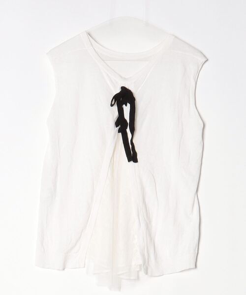 「Re.Verofonna」 ノースリーブニット 38 ホワイト レディース_画像2