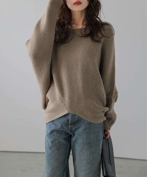 【オシャレ✩IENA】変形カットソーセーター　ルドーム オシャレ✩IENA変形カットソーセーター ルドーム 変形カットソー