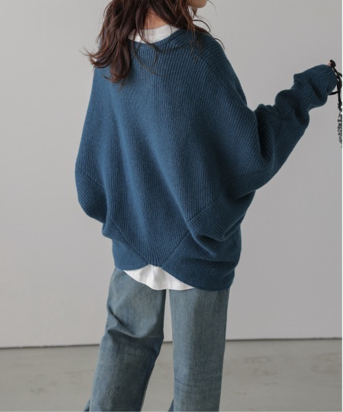 ニット セーター 変形ドルマンニットトップス レディース : ZOZOTOWN