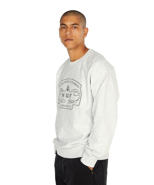 HUF（ハフ） トレーナー スウェット WORLDWIDE CLOTHIERS CREWNECK