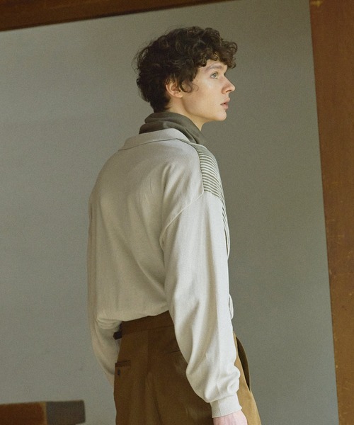 「Bleme」 長袖ニット M ネイビー メンズ_画像3