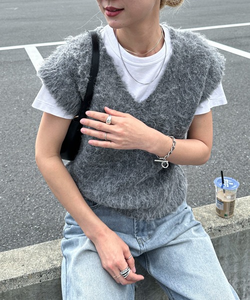 feepur（フェピュール） ノースリーブニット MEDIUM グレー レディース
