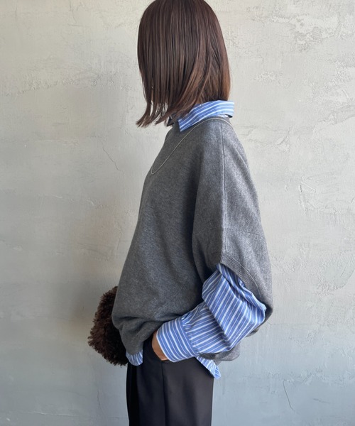 mizuiroind（ミズイロインド） ベスト ジレ コクーン ワイド ニット