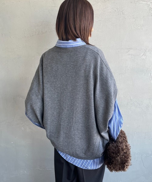 mizuiroind（ミズイロインド） ベスト ジレ コクーン ワイド ニット