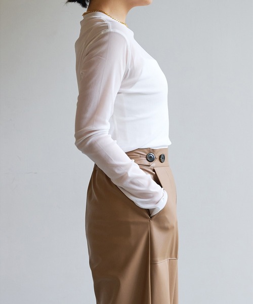 「Whim Gazette」 長袖カットソー FREE ホワイト レディース_画像4