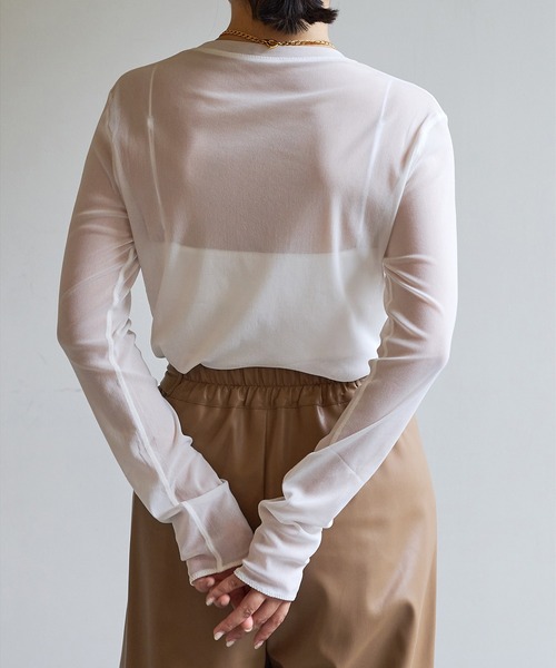 「Whim Gazette」 長袖カットソー FREE ホワイト レディース_画像6