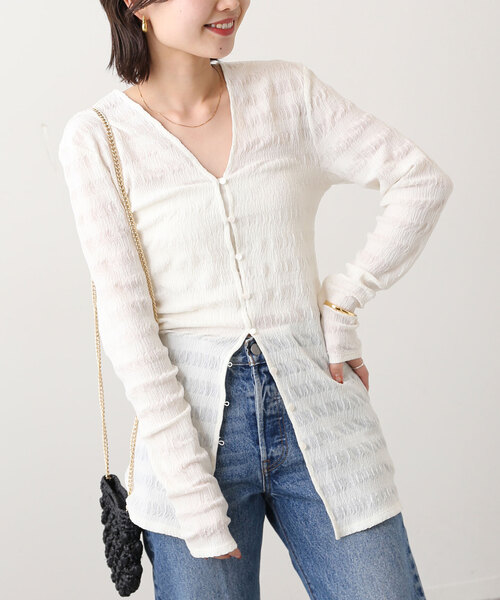 「SLOBE IENA」 長袖チュニック - グリーン レディース_画像2