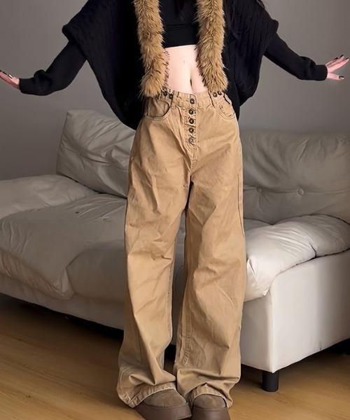 00s カーゴパンツ ワイドパンツ ダブルニー　パイル地　y2k ベージュ 中古・古着通販】CarHartt (カーハート) ダブルニーパンツ ベージュ