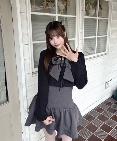 one way（ワンウェイ） ワンピース リボンアンサンブルワンピース