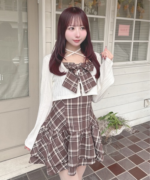 one way（ワンウェイ） ワンピース リボンアンサンブルワンピース